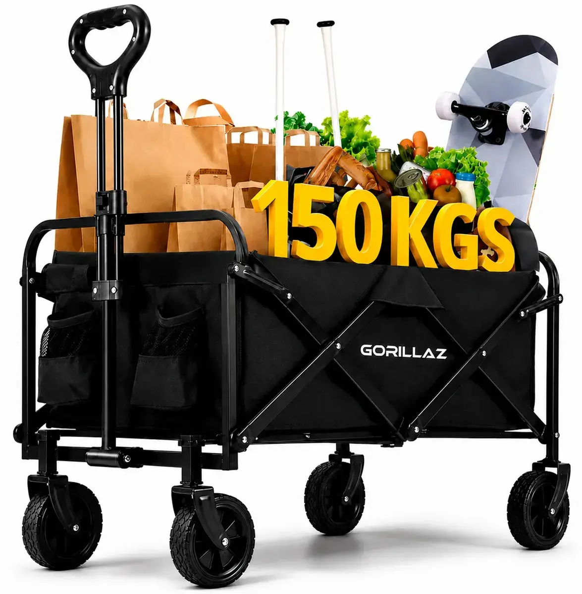 Carrinho Multiuso 150kg Dobrável Portátil Reforçado Praia Camping Feira Pesca GCM-150 Gorillaz - 1