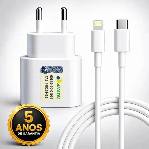 Carregador 30w Turbo Para iPhone 8 X Xr 11 12 13 14 Pro Max Fonte Usb C Cor Branca Dtimp - 1