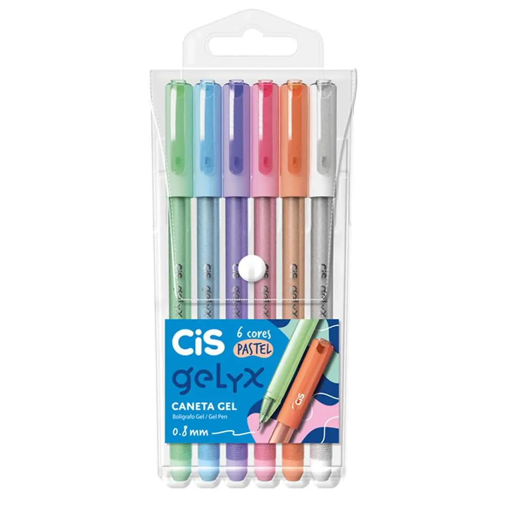 CiS Gelyx Caneta Gel – Estojo com 6 unidades – Pastel - 1