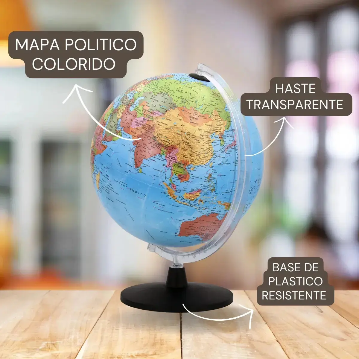 Globo Terrestre Atlante Político 30 Cm - Com App Interativo thumbnail 8