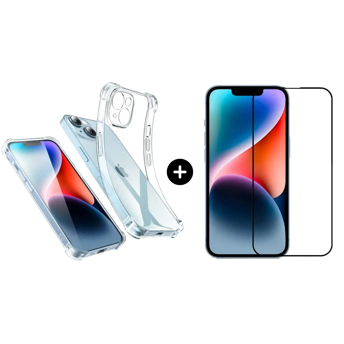 Película De Vidro 3D Tela Toda Para iPhone + Capa Capinha Case (iPhone 14 Plus)