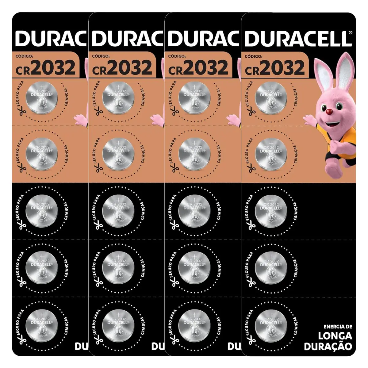 Duracell Pilhas Moeda CR2032 Pack 20 Unidades – Ideal para Placas Mãe e Controles Automotivos