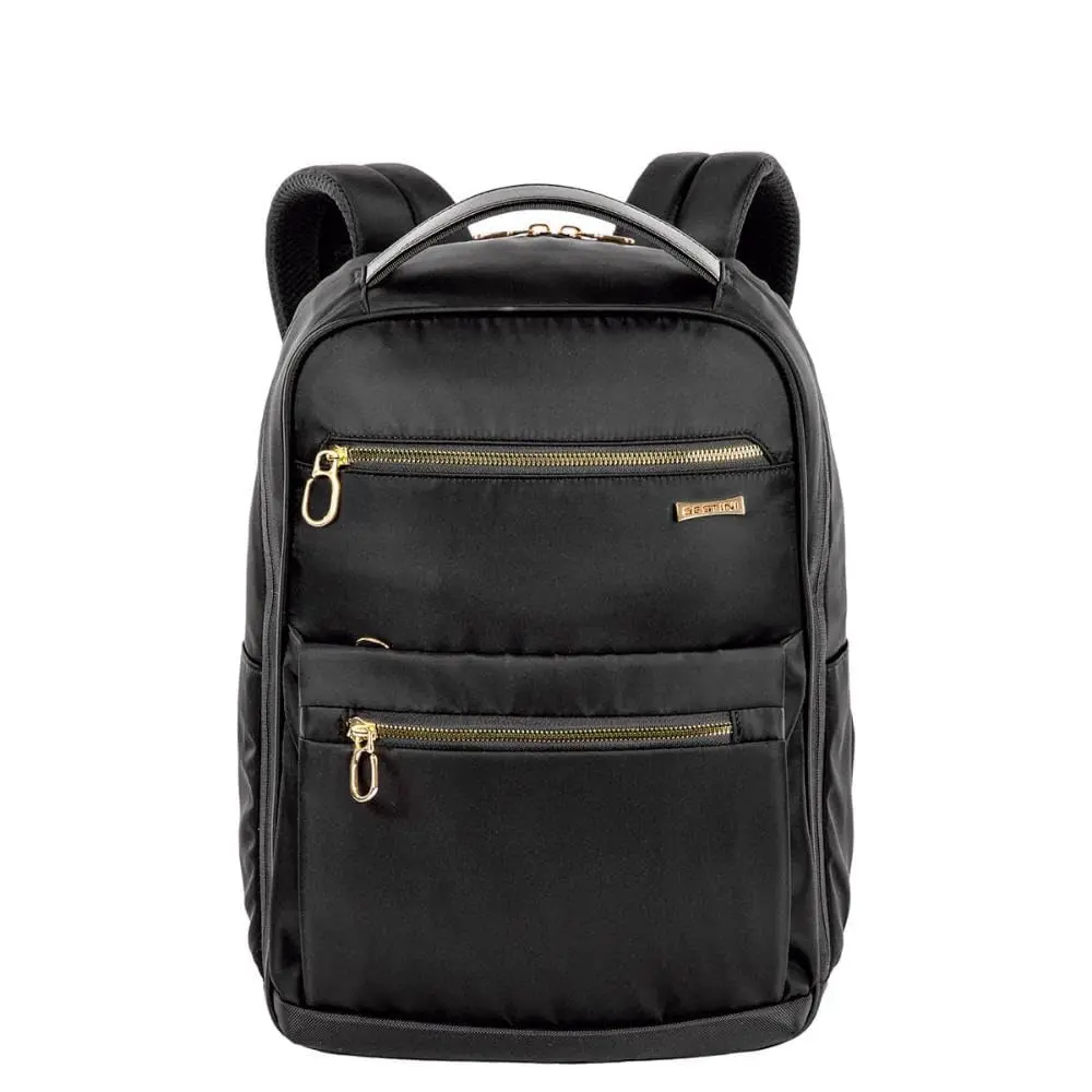 Mochila Grande Slim Sestini Notebook 15 Elegance, Preto