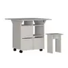 conjunto de mesa de cozinha dobrável 4 lugares balsamo branco - 1