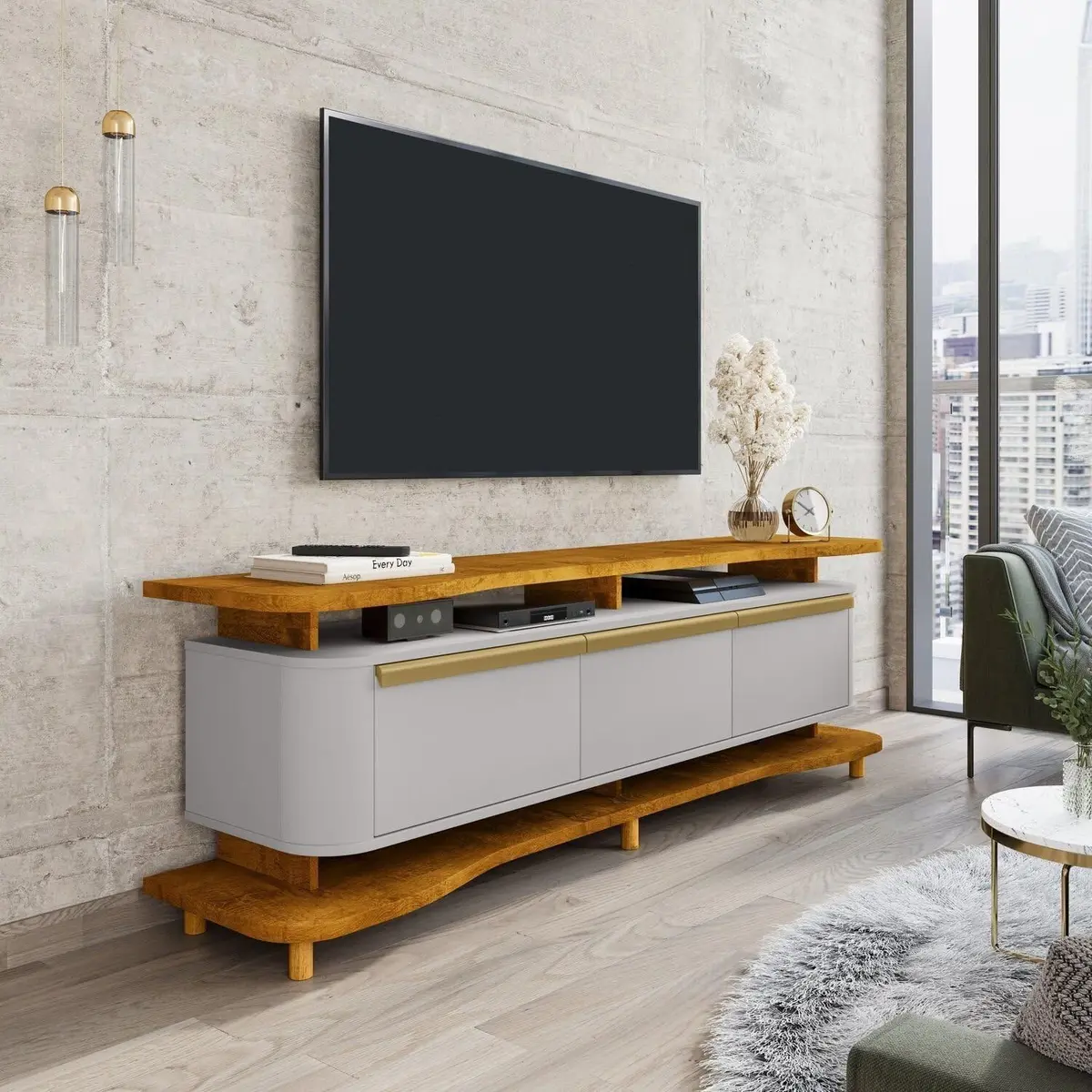 Rack para Tv de 75 Polegadas Guarapari Naturalle/Off White - 1