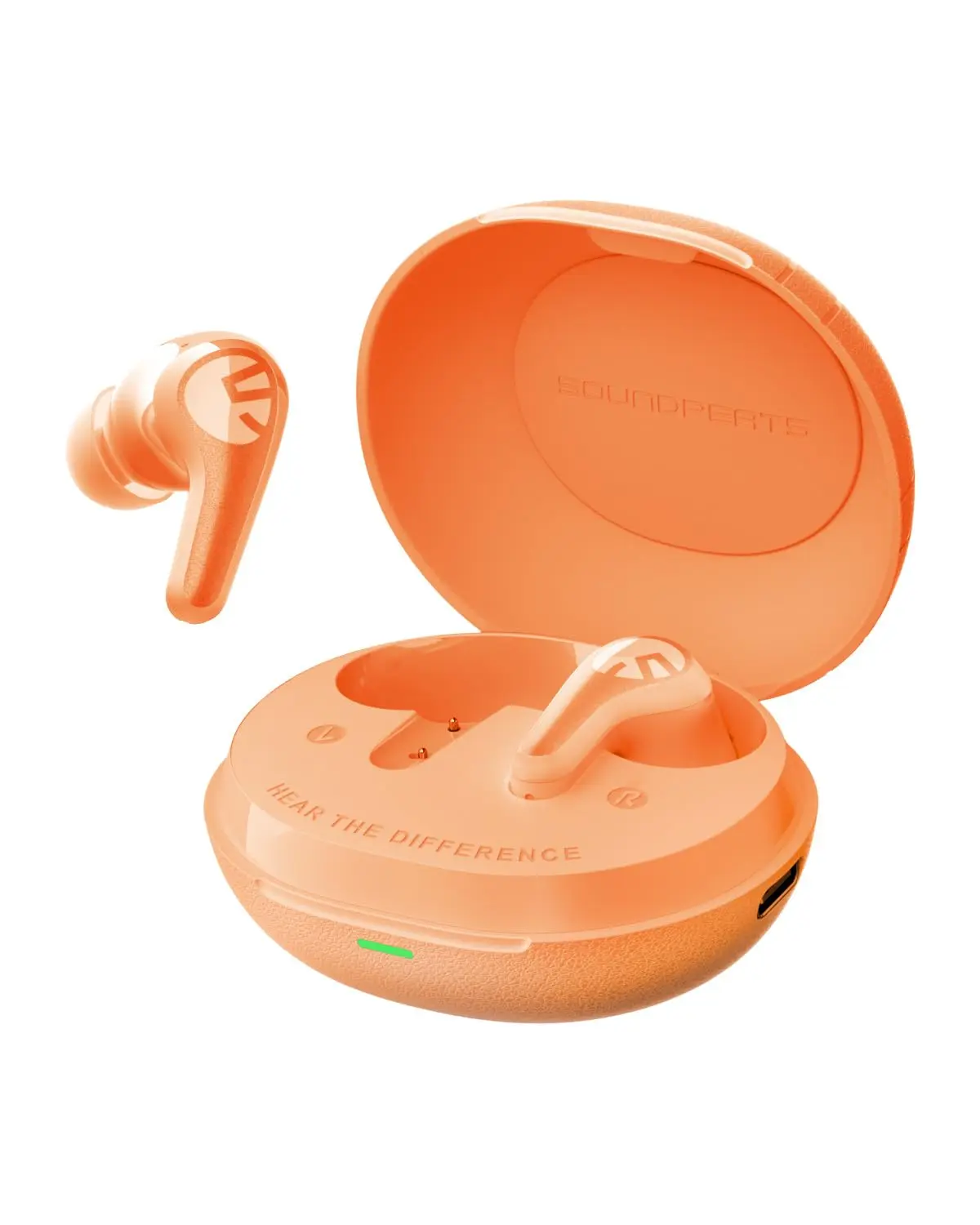 SOUNDPEATS C30 BT6.0 52h ANC LDAC Hi-Res, Laranja | ANC Híbrido 52dB, Áudio LDAC Hi-Res, 52h bateria, carga rápida, 6 microfones anti-vento, Bluetooth 6.0 baixa latência, IP55