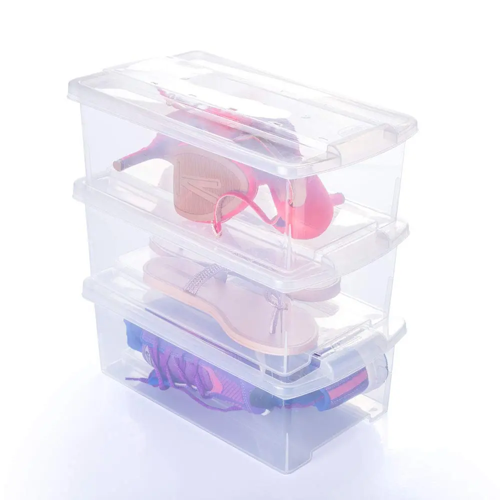Plasútil Kit 3 Caixas Organizadoras de Plástico com Tampa Empilháveis 6L