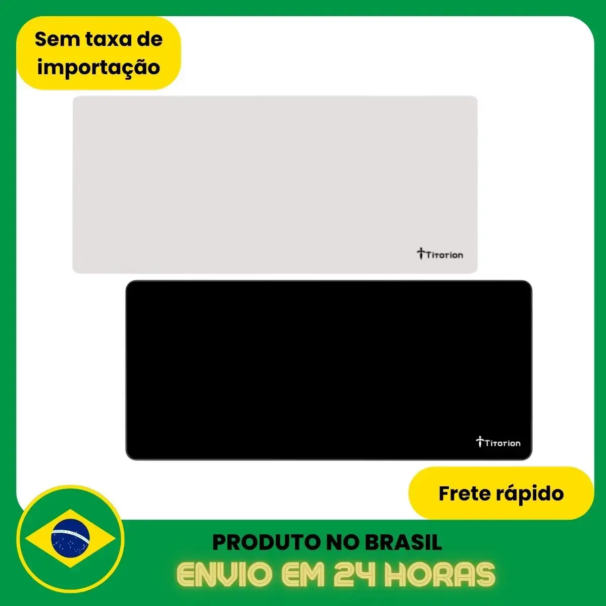 Mouse Pad Gamer APEX Extra Grande Control Profissional 90x40 Deskpad Branco Preto Titorion - 1
