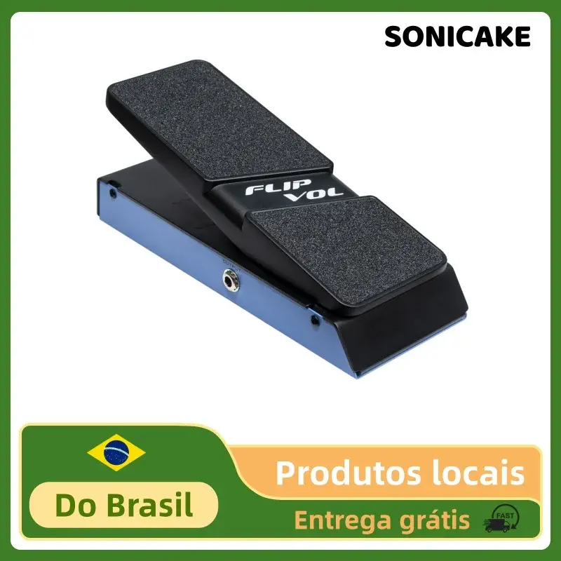 SONICAKE FlipVol no Brasil, Pedal de Expressão EXP & Volume Passivo, Caixa de Metal, Tamanho Grande, QEP-20
