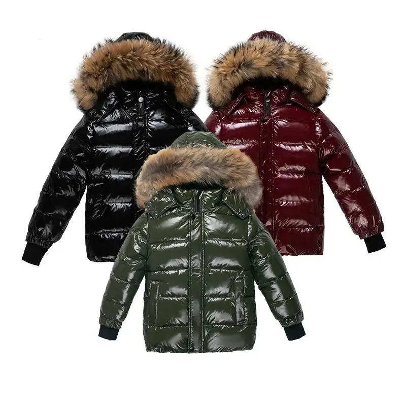 Casaco grosso impermeável infantil, casaco quente, roupa de neve, roupas de inverno para bebês meninos e meninas, moda infantil, 2-16Y