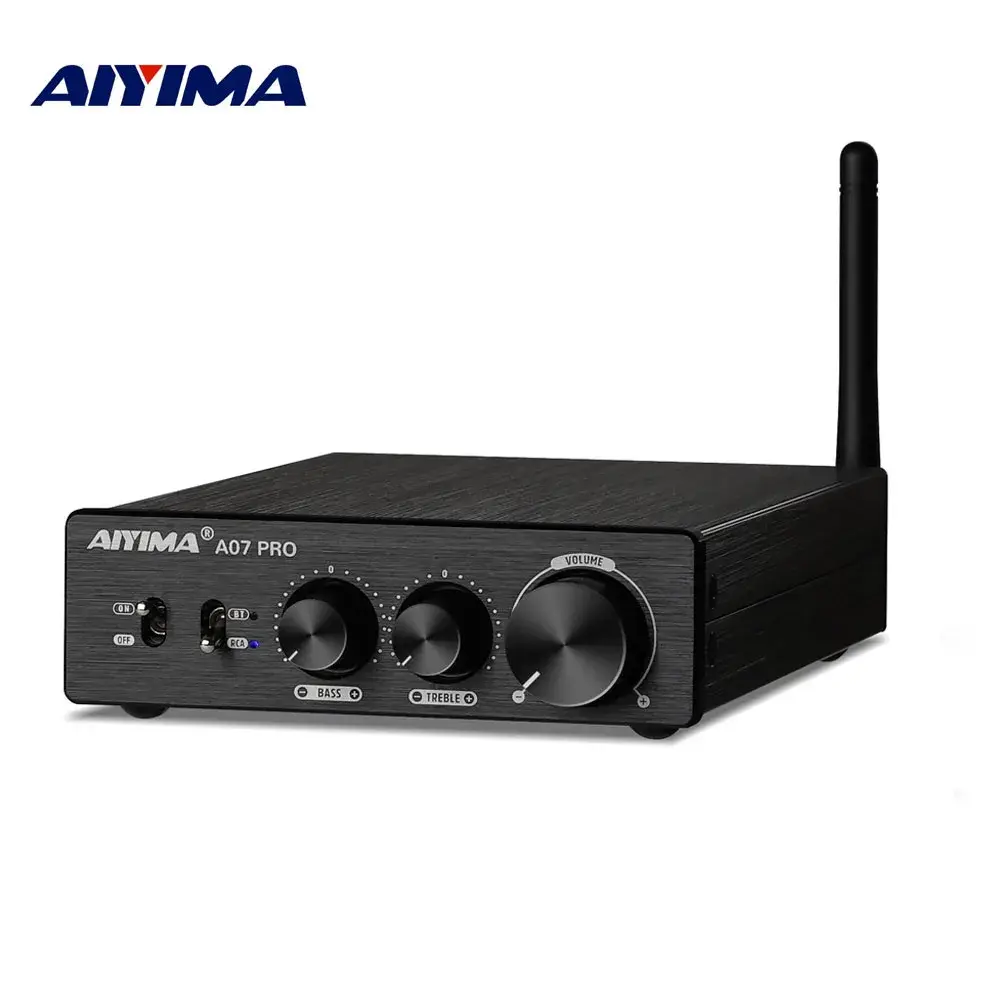 Aiyima a07 pro amplificador bluetooth tpa3255 qcc304x estéreo 2.0 canais 300wx2 amplificador digital de potência rca APT-X amplificador de som doméstico