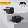 [Moedas R$3] Voltme 30w gan carregador pd rápido usb tipo c carregador usb a + usb c carregador qc pd 3.0 4.0  - 1