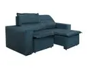Sofá 3 Lugares Luizzi Montana com 204 cm de Largura, Retrátil e Reclinável, Revestido em Suede Veludo - Petróleo - 1