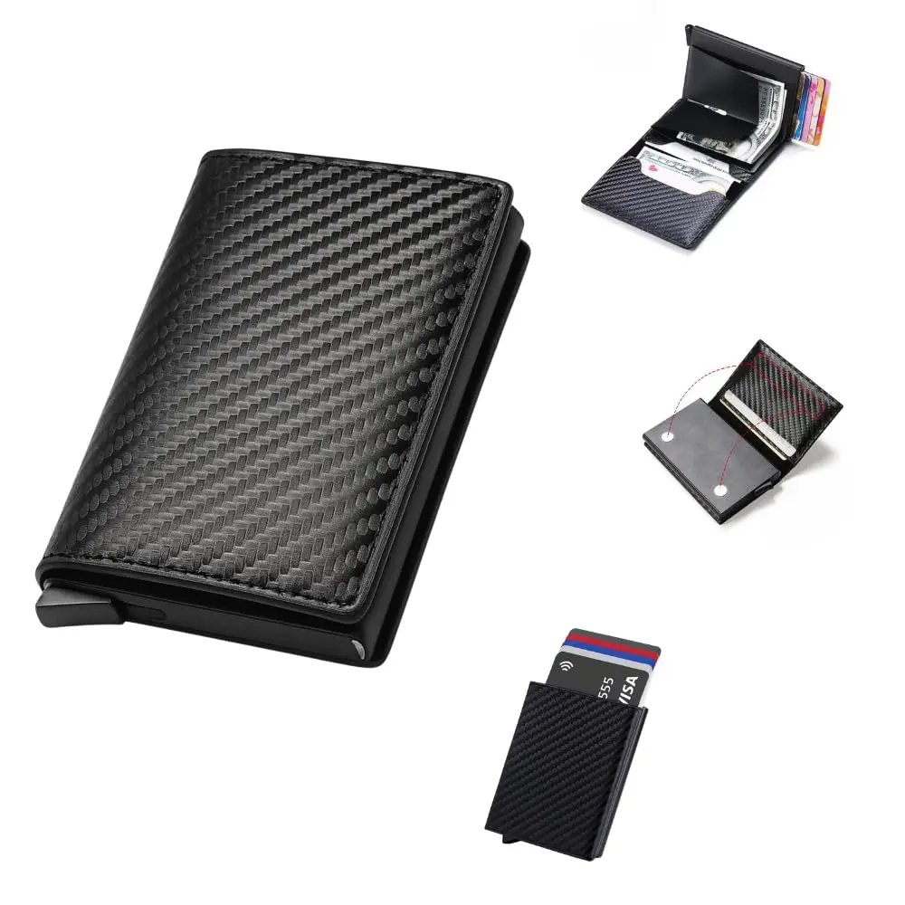 Carteira Slim RFID, Porta Cartões com Bloqueio Antifurto, Proteção para Pagamentos por Aproximação