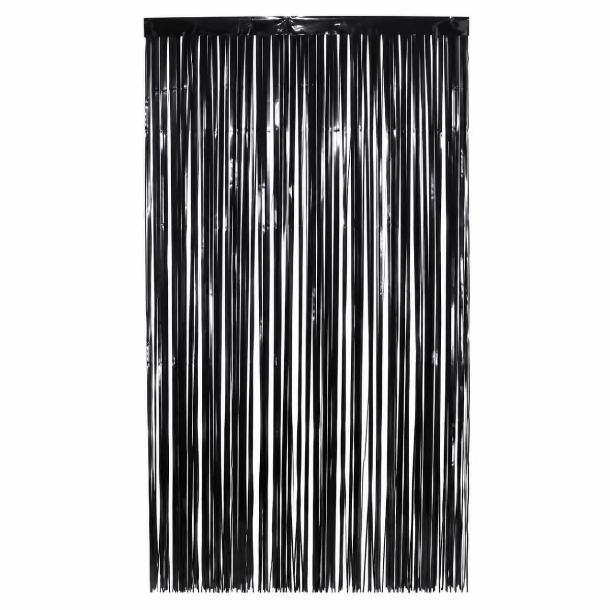 Kit 2 Cortinas Metalizadas 2x1 m para Decoração de Festa Preto - 1