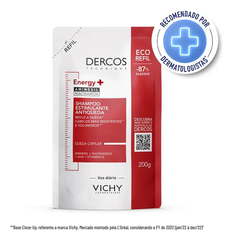 Shampoo Antiqueda Estimulante com Aminexil, Dercos Energy+ Vichy, 200g thumbnail 2
