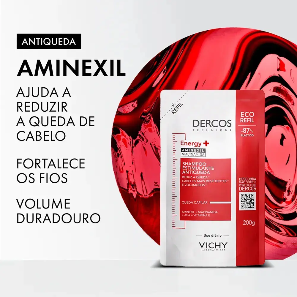 Shampoo Antiqueda Estimulante com Aminexil, Dercos Energy+ Vichy, 200g thumbnail 5