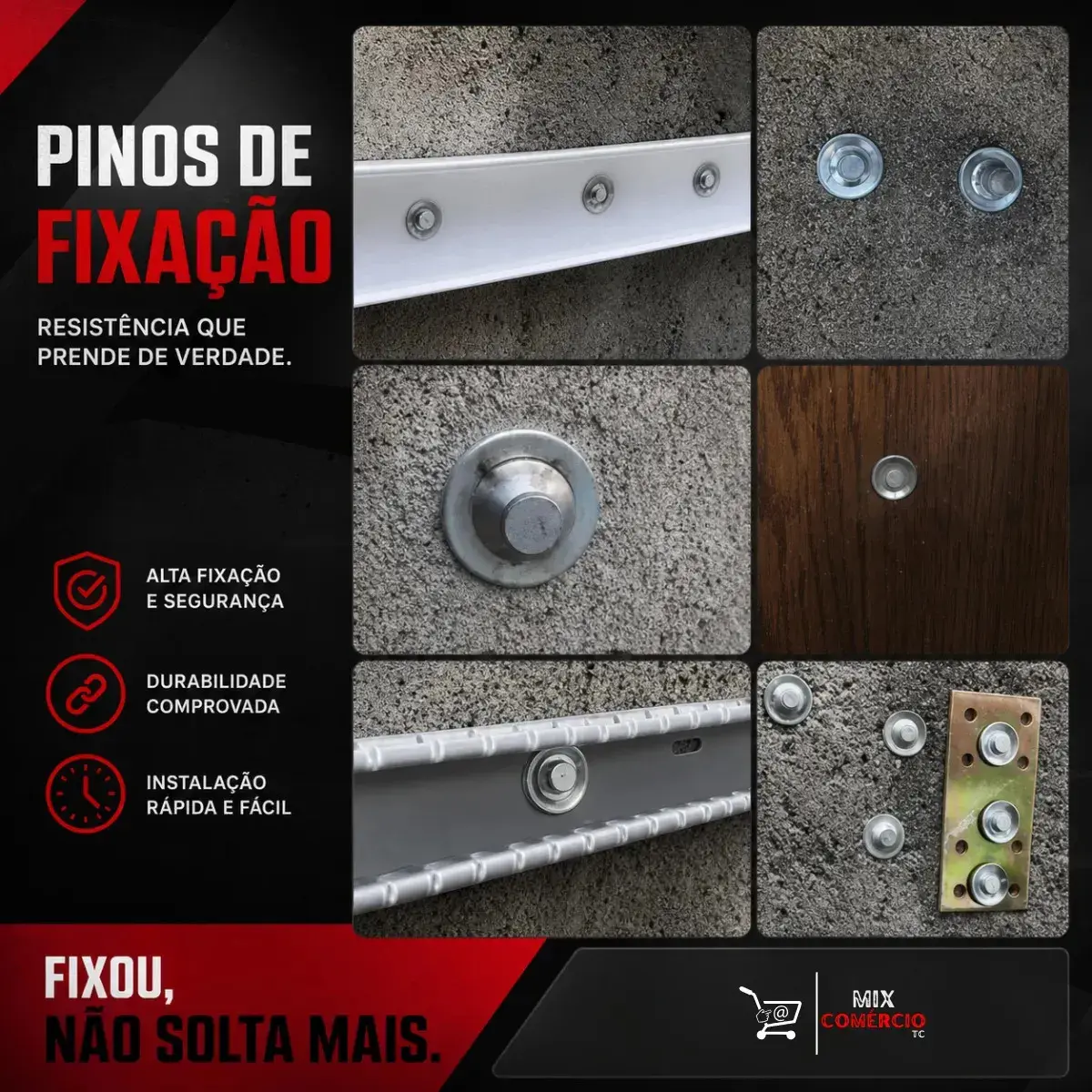 Pino Arruela Para Pistola Finca Pino de Fixação Kit com 100 Unidades 40mm Uso Profissional para Drywall Gesso Madeira Concreto Chapas Metálicas Steel Frame Rebite thumbnail 2