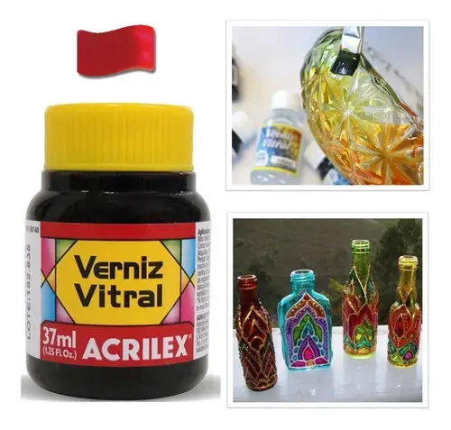 Verniz Vitral Interior 37mL Vermelho Fogo Acrilex