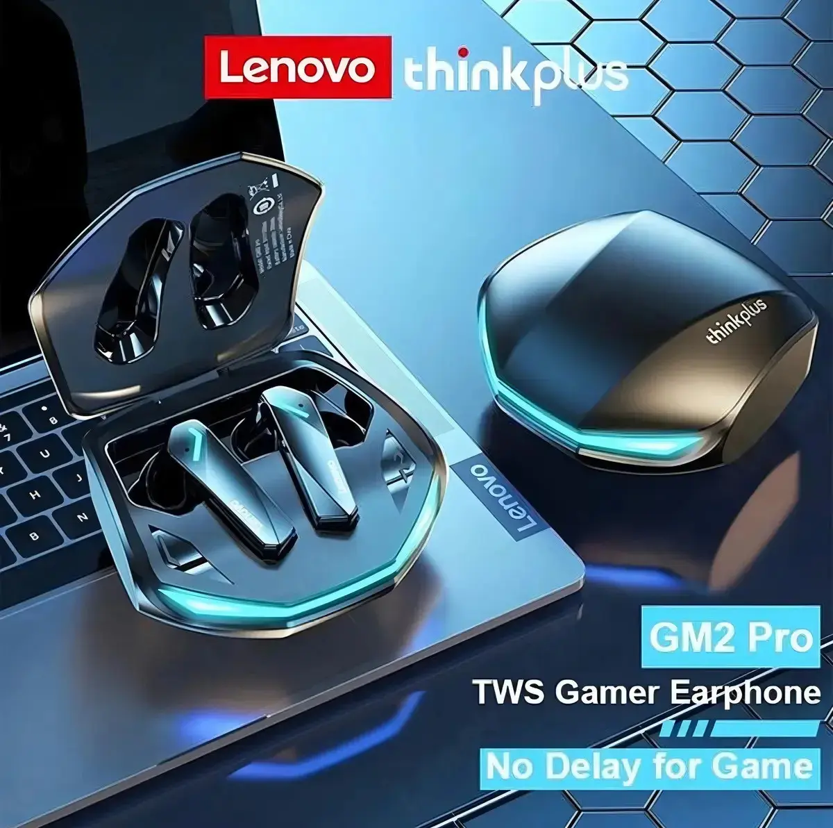 Fone Bluetooth Lenovo GM2 Pro Original TWS Sem Fio Bluetooth 5.3 thumbnail 7