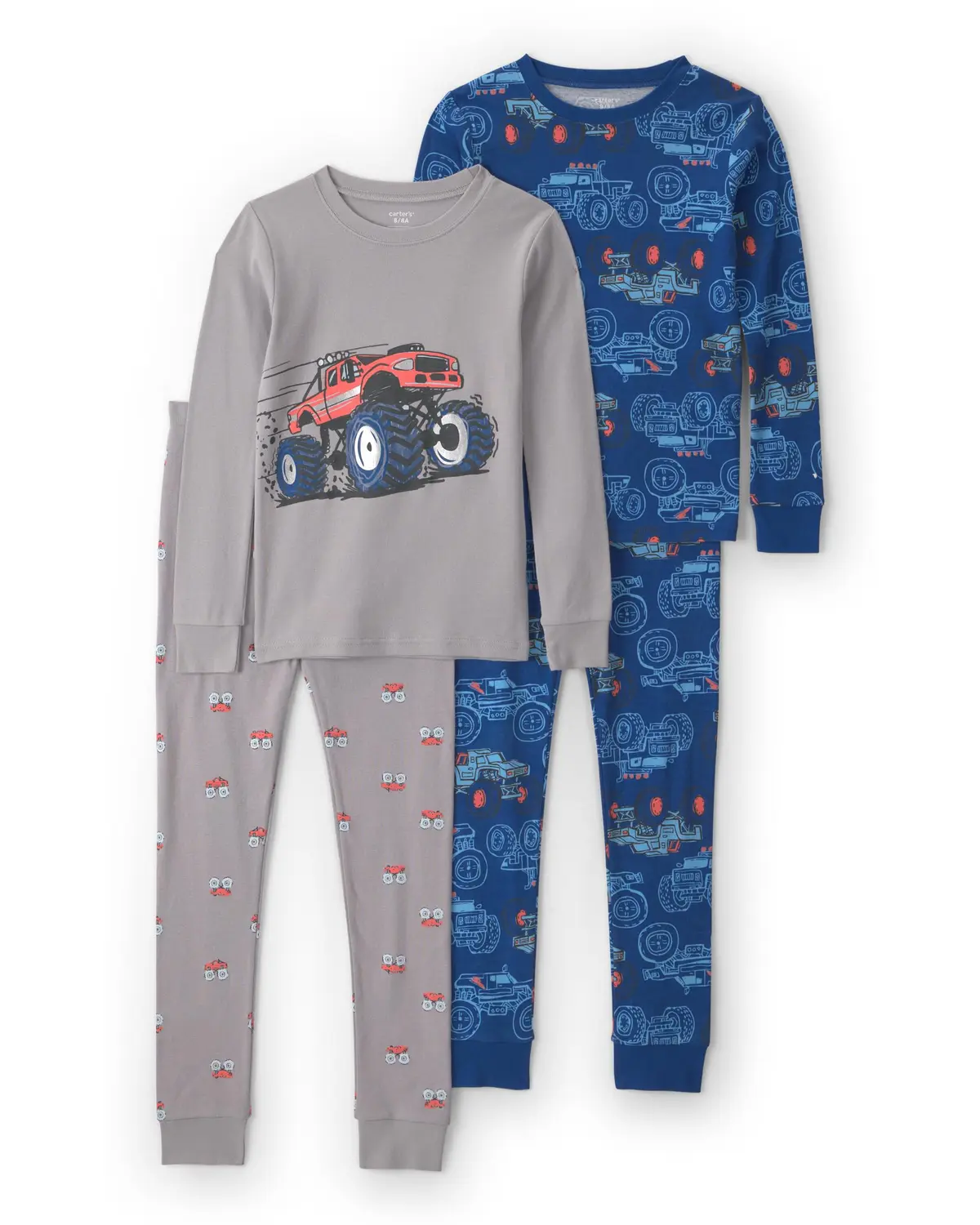 Carter's Conjunto de pijama de algodão com ajuste apertado de 4 peças para bebês meninos