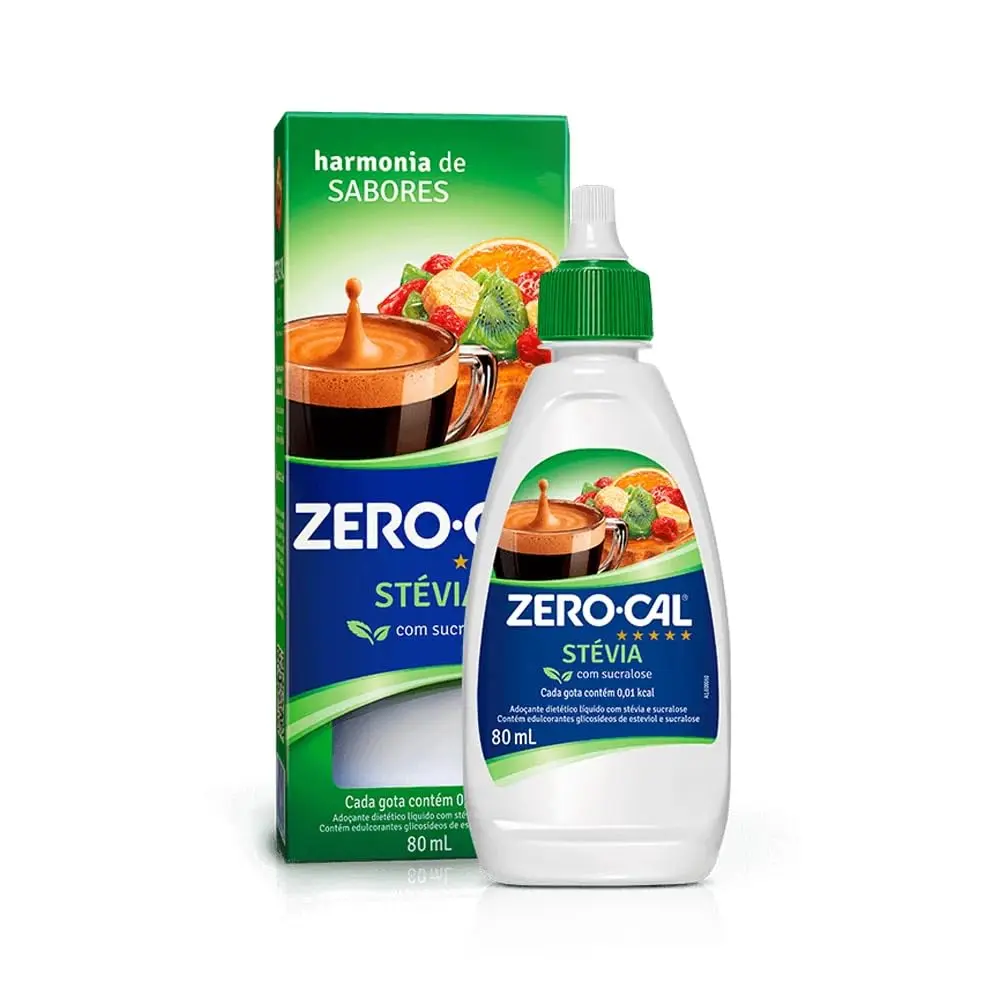 Zero-Cal Adoçante Líquido Stévia, 80ml, Zero Caloria - 1