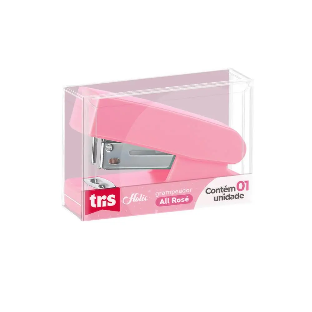 Grampeador Mini Tris Holic Rose Caixa 1 Unidade