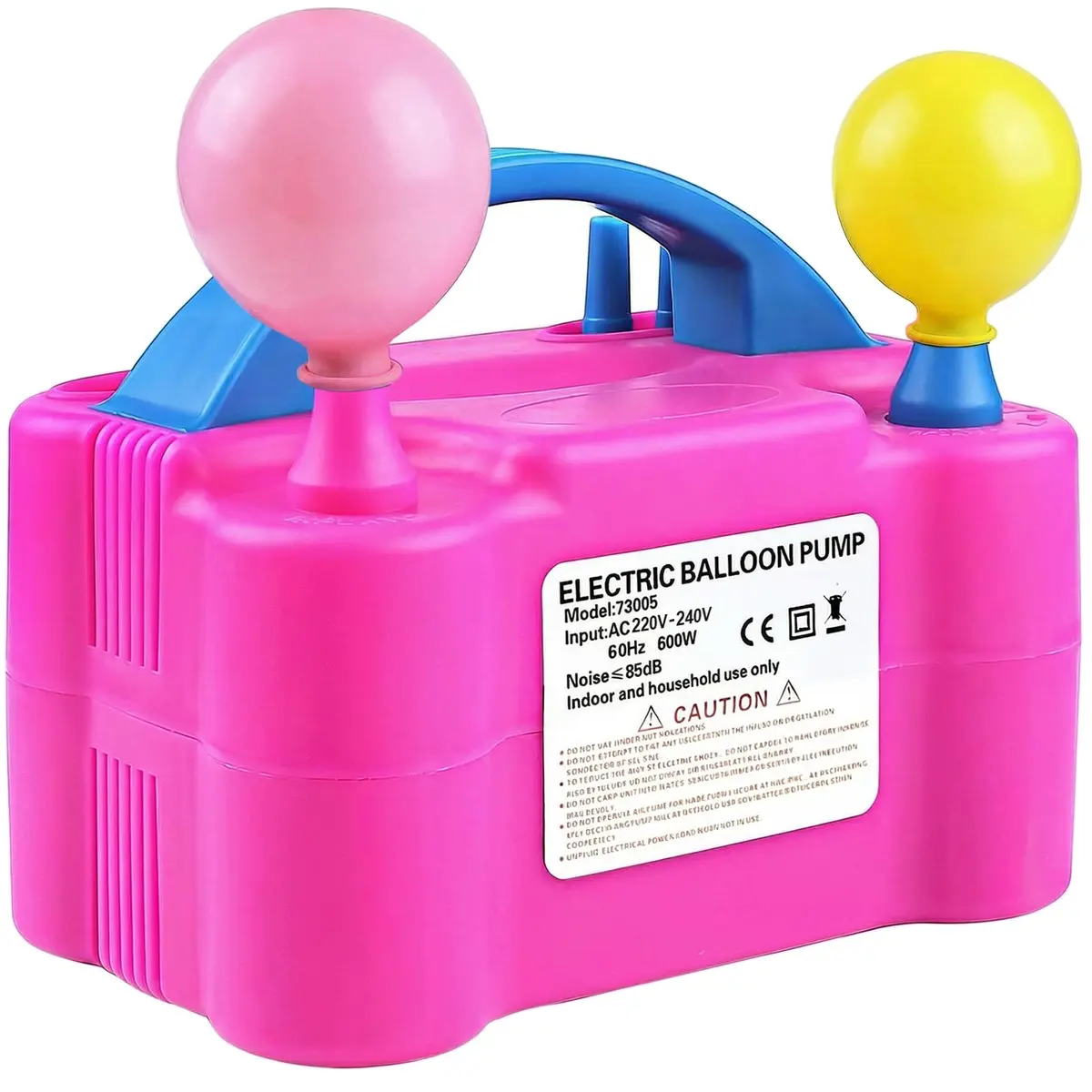 Inflador de Balões Elétrico, Bomba de Encher Balão Profissional Portátil 600W, Máquina de Encher Bexiga com Bico Duplo para Decoração de Festas, Arcos, Festas, Aniversários e Eventos
