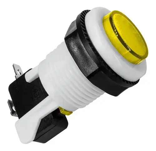 Botão Arcade PBS-29 Amarelo de 23mm para Fliperama