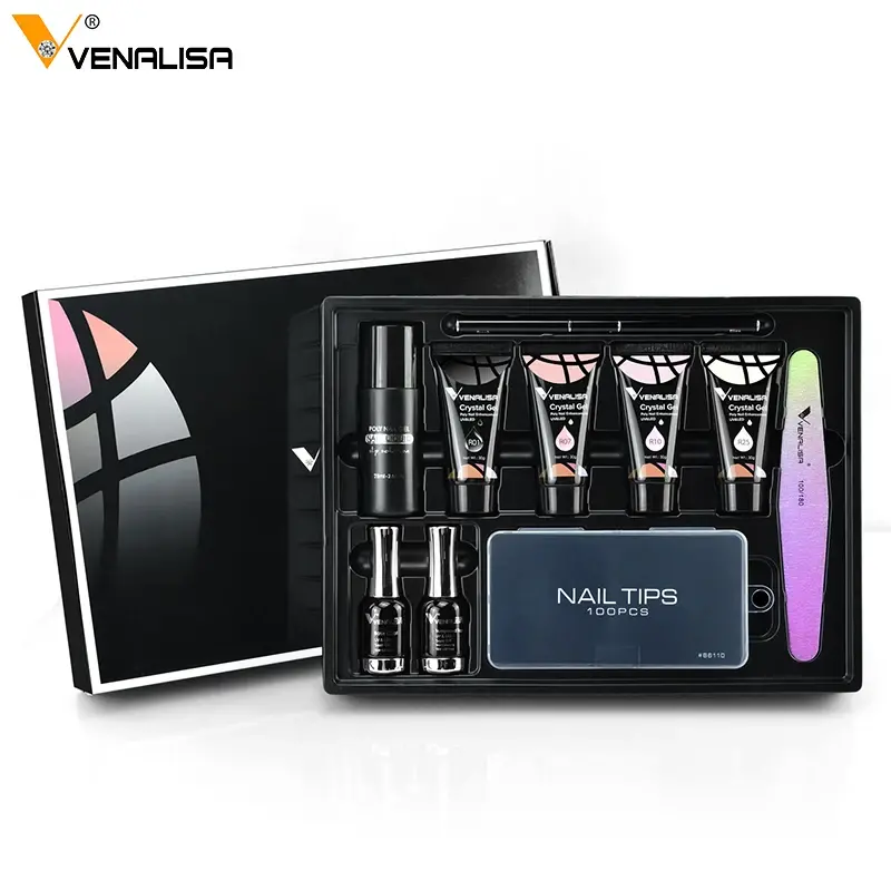 Venalisa cristal gel arte do prego 30g poli gel kit cor clara laca gel verniz extensão do prego acrílico unha polonês manicure