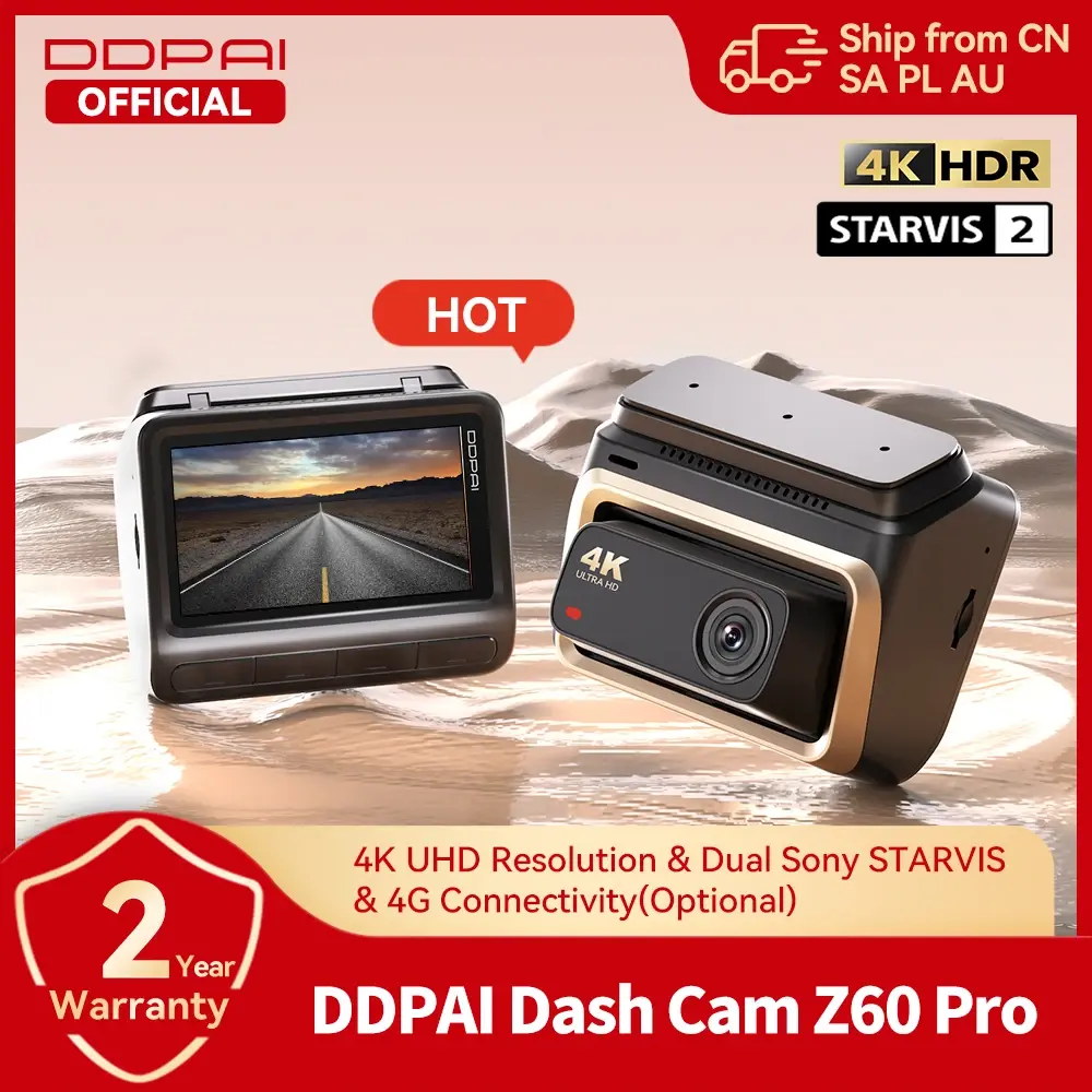 Câmera Veicular DDPAI Z60 Pro 4K com GPS, Câmera Frontal para Carro com Sensor Dual SONY WiFi ADAS Visão Noturna, Gravador de Vídeo DVR câmera veicular acessórios para carro camera para automóveis - 1