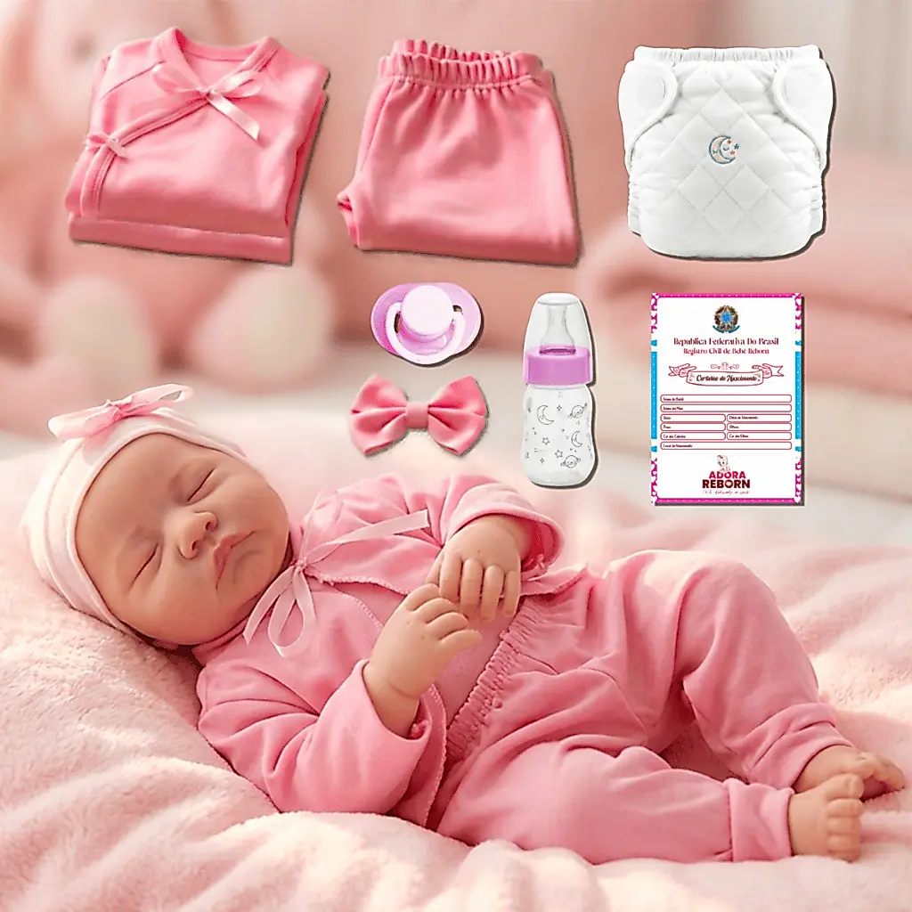 Bebê Reborn Boneca Realista Recém-Nascida 100% Siliconada Pode dar Banho - 1