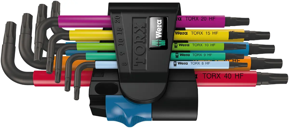 Conjunto de Chaves de Fenda Kraftform Plus Wera 932/918/6 | Conjunto de brocas TX8–TX40 – Clipe resistente ao desgaste para remoção rápida com uma mão
