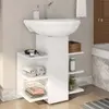 Gabinete Armário de Banheiro para Pia de Coluna - Branco - 1