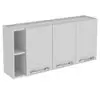 Armário Aéreo Itatiaia Diamante com 3 Portas e 2 Prateleiras - 120cm de largura - Branco - 1