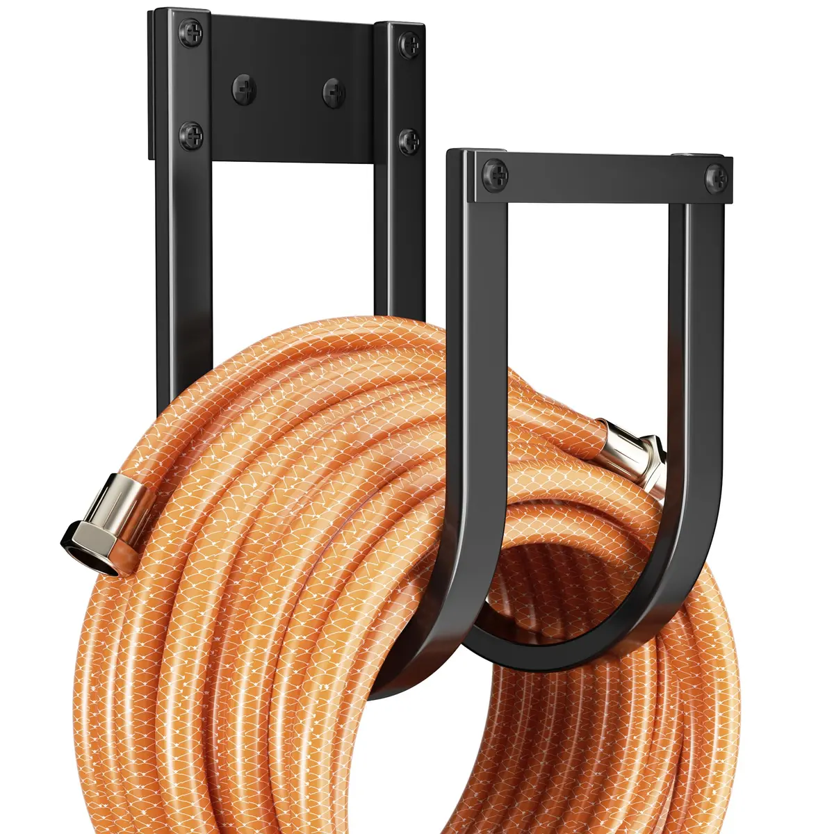 Suporte para Mangueira de Jardim com Montagem na Parede - Gancho de Mangueira de Metal para Exterior, Durável para Jardim, Garagem ou Armazenamento no Quintal (Pacote de 2) - 1