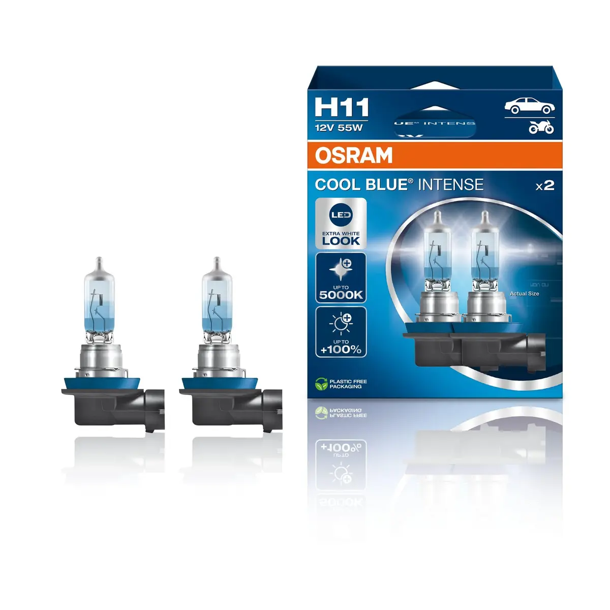 OSRAM COOL BLUE INTENSE NEXT GENERATION H11 64211 CBN - HCB DUO (até 5000K)