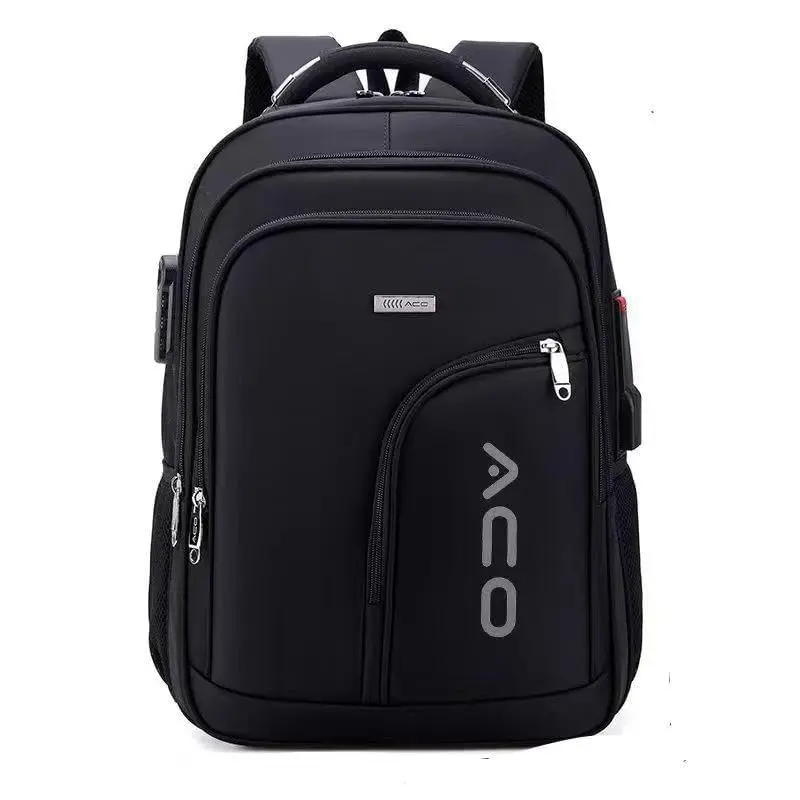 Mochila Masculina Reforçada Executiva Grande Mochila para Notebook Trabalho Viagem Escola com Cabo de Aço Impermeável Antifurto com Saídas USB/Fone de Ouvido Unissex