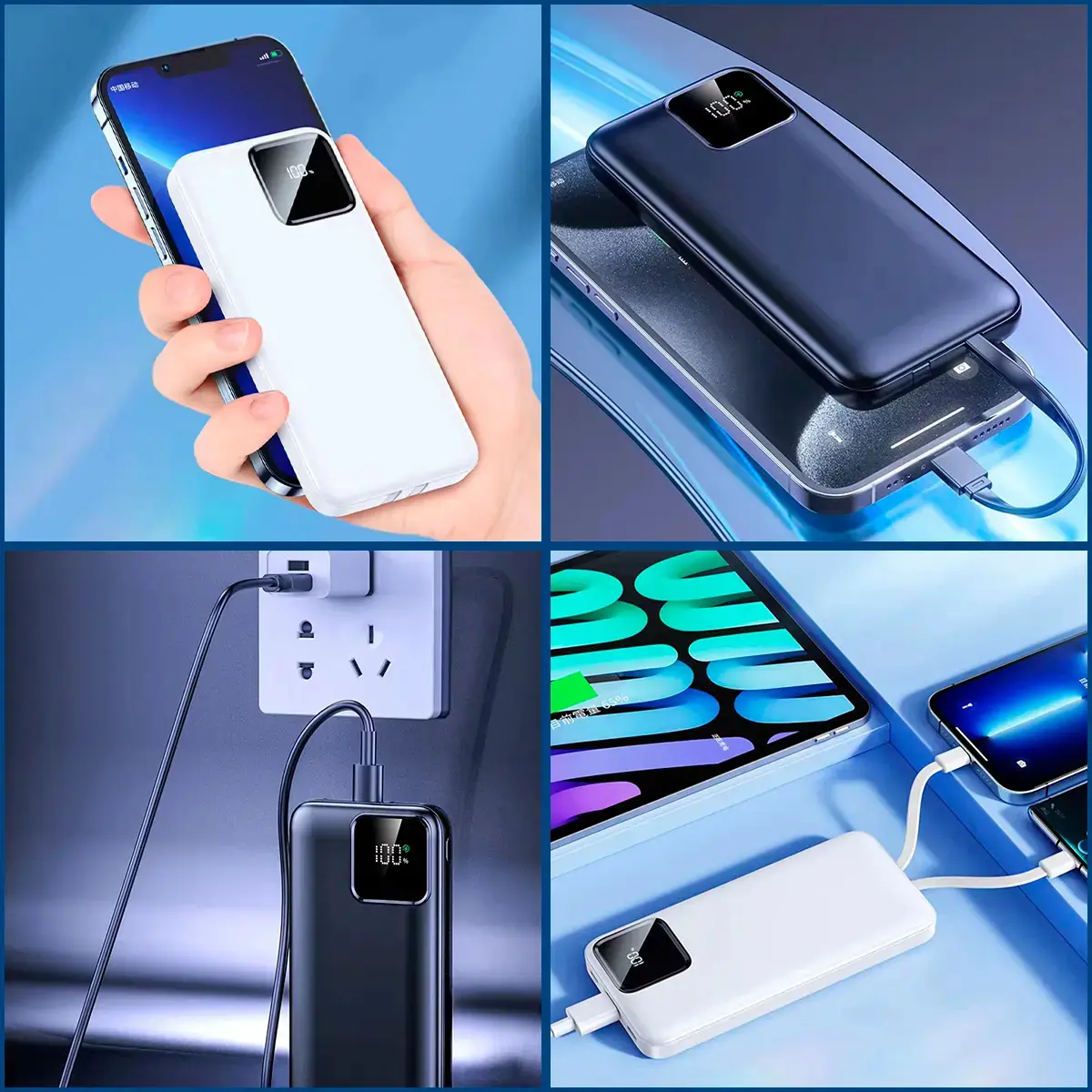 Carregador Portátil Power Bank Turbo 20000mah 22.5w universal para iphone samsung motorola xiaomi Com Display Digital DTimp thumbnail 6
