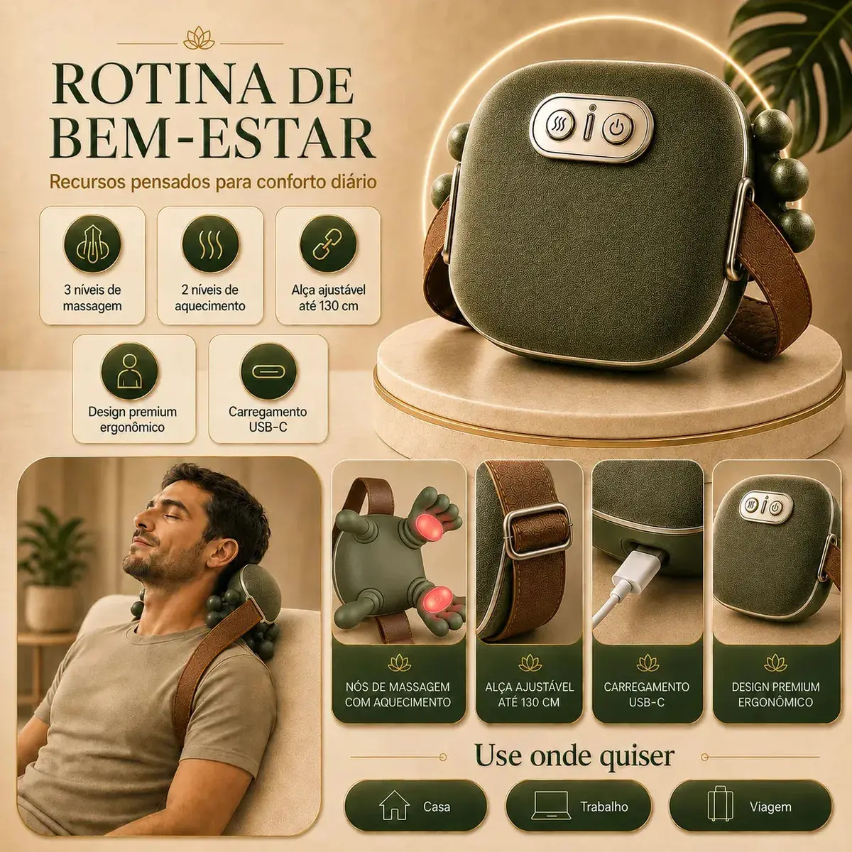 Massageador Elétrico para Pescoço e Ombros com Aquecimento DOK MEDICAL SUPPLIES thumbnail 3