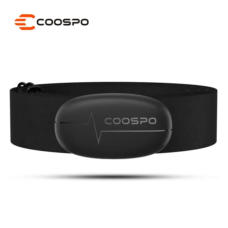 COOSPO H6M Cinta para monitor de frequência cardíaca no peito Bluetooth 4.0 ANT + Sensor de frequência cardíaca à prova d'água para Garmin Wahoo