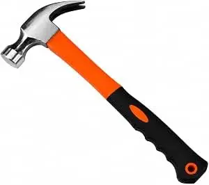 Martelo Unha 28 Cm Com Cabo Emborrachado Em Fibra De Vidro, Martelo Profissional Resistente Para Carpintaria, Marcenaria, Construção, Montagem De Móveis E Reparos Domésticos