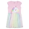 Vestido Infantil Unicornio Rosa 3 Anos Manga Curta - 1