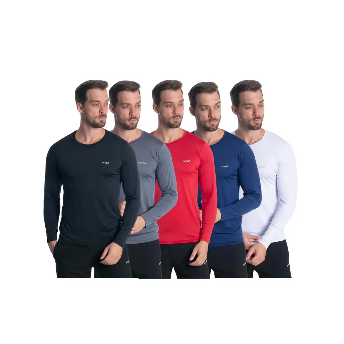 Kit 5 Camiseta Camisa Térmica Masculina Proteção Solar Uv 50+ Manga Longa Dry Fit