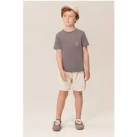 Infantil - Conjunto Bugbee Camiseta Meia Malha Bermuda Tecido Rústico - 1