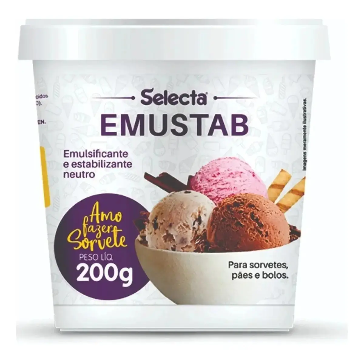 Emustab Emulsificante E Estabilizante Neutro P/ Sorvetes Selecta 200g