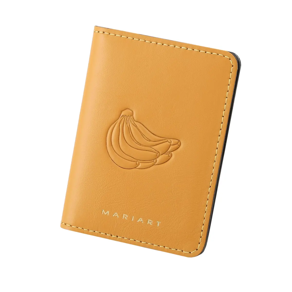 Mariart Carteira de Couro Bovino Legítimo Fauna c/Proteção Antifurto RFID (Amarelo Nanica)