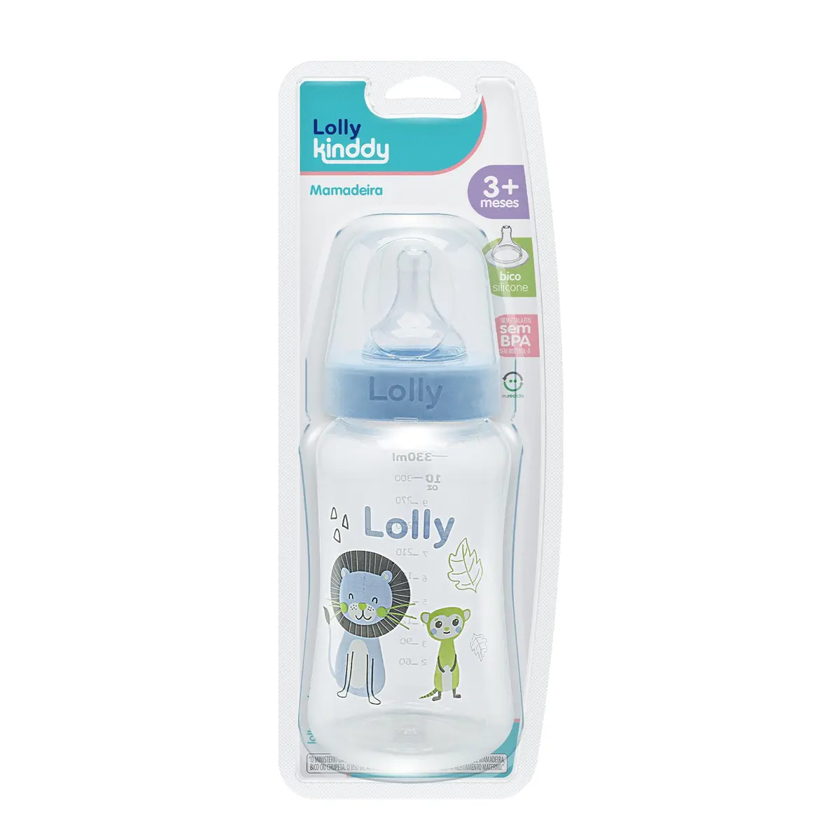 Lolly Mamadeira 300 Ml Big Zoo R Azul