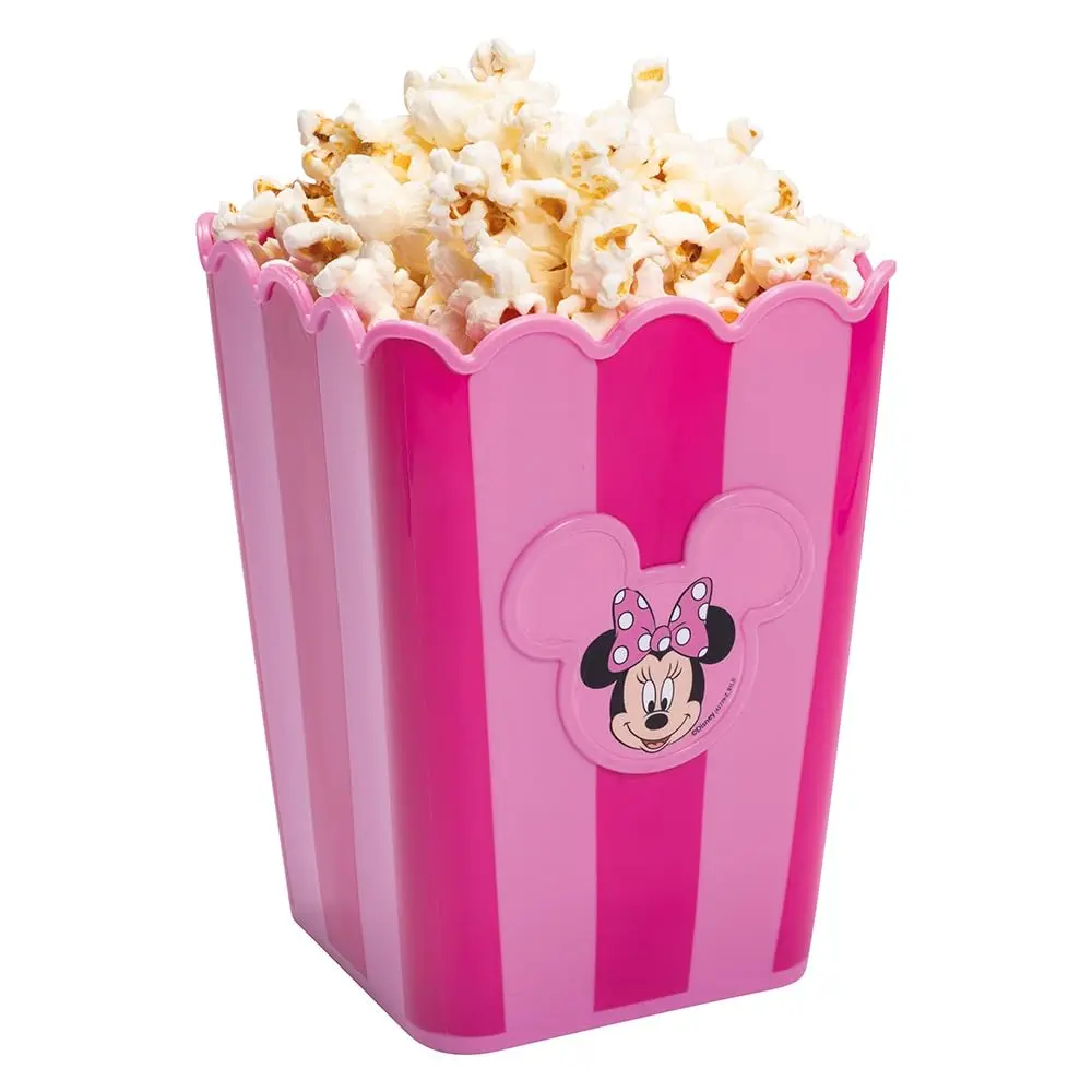 Plasútil Pote Pipoca Quadrado de Plástico Retrô Minnie Rosa