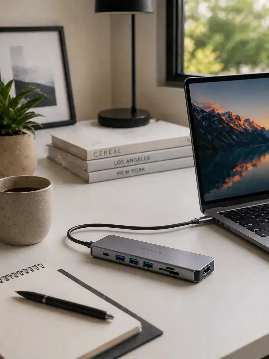 Adaptador Hub Usb-c Compatível Com Macbook Air M1 M2 Dex Hdmi 4k 7 Em 1 Cinza thumbnail 8